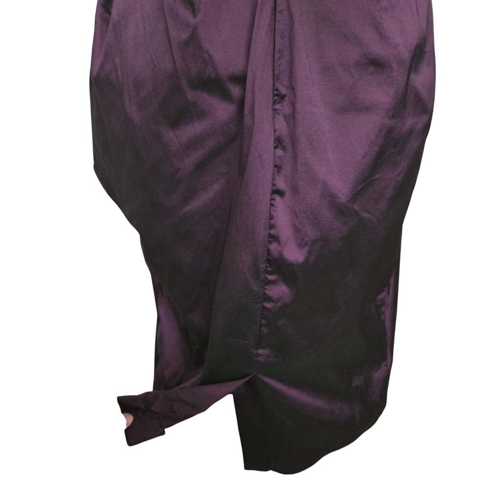 Byron Lars Beauty Mark Cocktail Dress Size 8 Plum Taffeta Peplum Sheath Glam - Picture 4 of 13